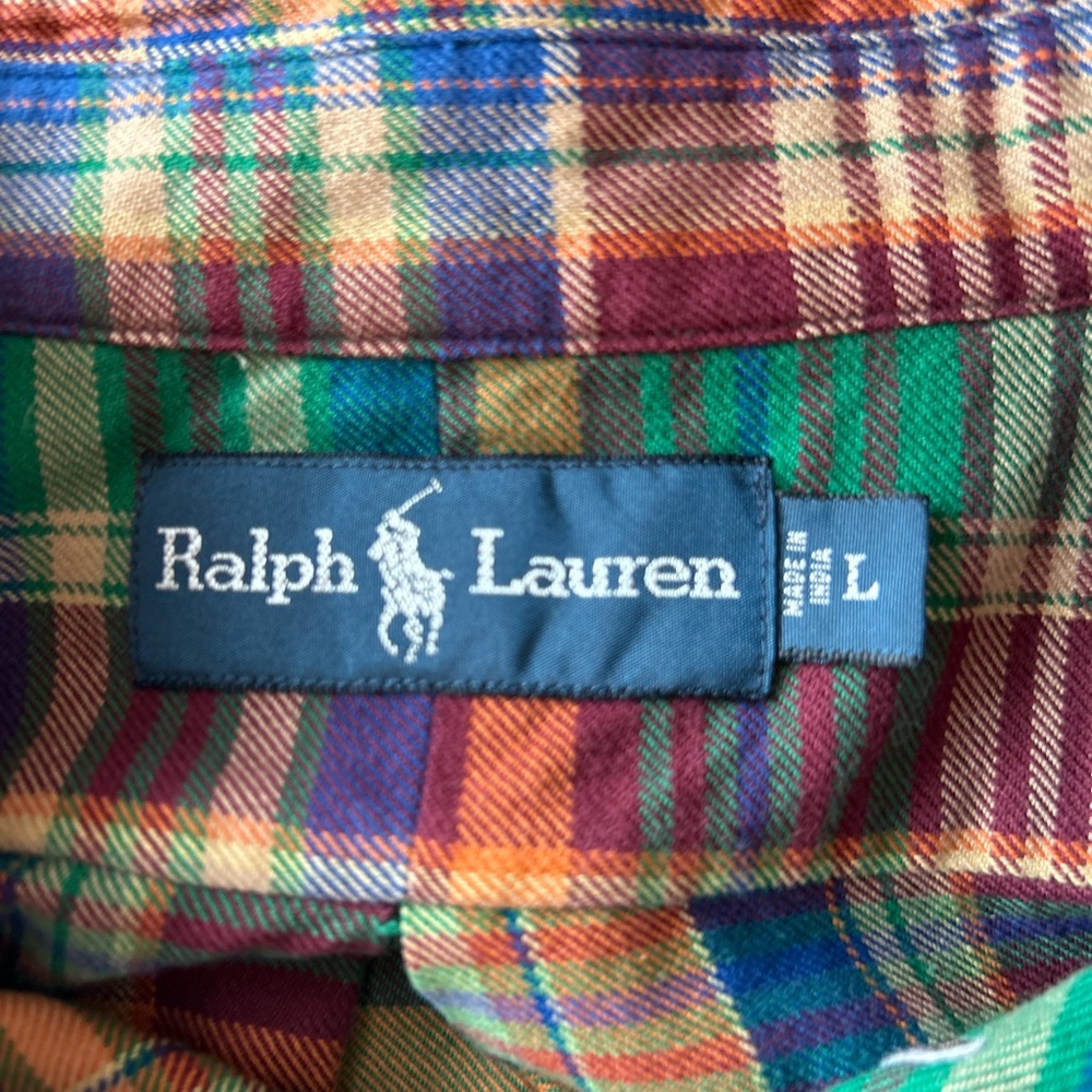 Vintage Ralph Lauren Multicolor Plaid Men's Shirt large - Picture 11 of 12